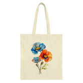 Poppy Flowers Tote Bag, Floral Print Bag, Nature Lover Gift, Watercolor Tote Bag, Stylish Everyday Bag, Versatile Shopping Bag - Tawshia